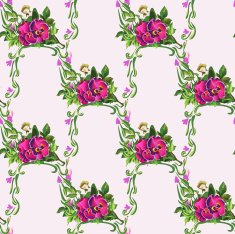 Watercolor Pansy Bouquet Pattern
