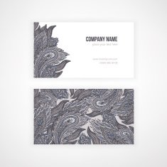 visit card with paisley pattern N2