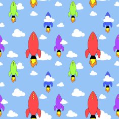 Rockets seamless pattern