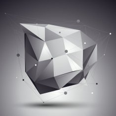 Vector digital 3d abstraction lattice geometric template N2