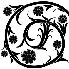 Black silhouette of flowers Vector illustration