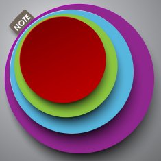 Colorful circle design on the grey background