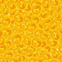Seamless texture with golden coins