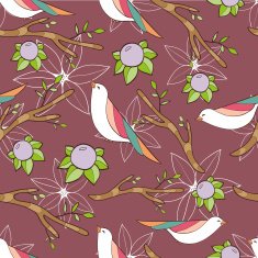 Birds in flowers N6