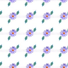 Watercolor violet daisy N2