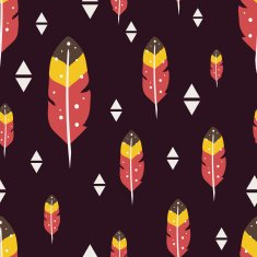 Seamless vector pattern with feathers N3