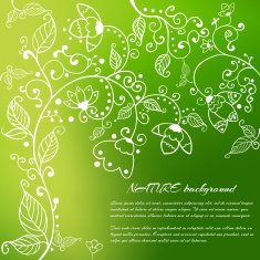 Nice floral greeting card with leaves