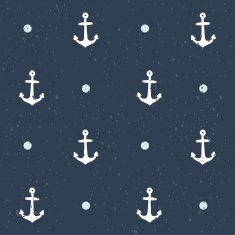 Marine old style pattern with anchors and dots