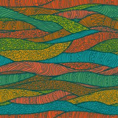Seamless plaited wavy pattern with ornate colorful lines N2