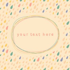 Doodle frame and drops seamless light background N2