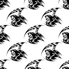 Seamless pattern of black death with scythe N2