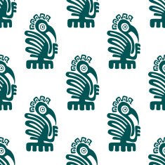 Ancient american indian birds seamless pattern