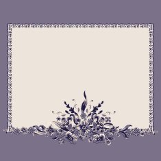 Frame bouquet vintage floral elements pattern