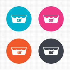 Wash icons Machine washable at forty degrees