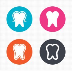 Tooth enamel protection icons Dental care signs N6