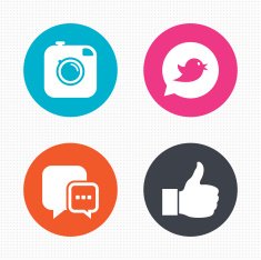 Hipster photo camera Like Chat speech bubble N6
