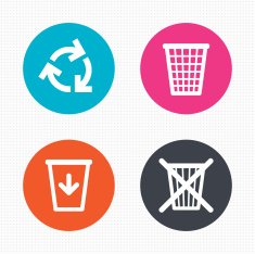 Recycle bin icons Reuse or reduce symbol N4