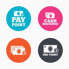 Cash and coin icons Money machines or ATM N3