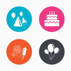 Birthday party Cake balloon hat and fireworks N5