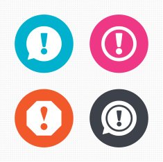 Attention icons Exclamation speech bubble N2