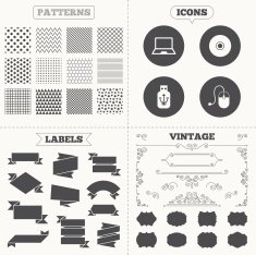 Notebook pc and Usb flash drive stick icons N4