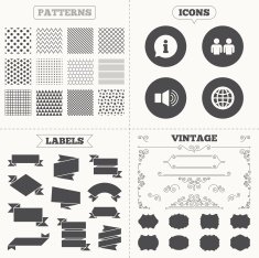 Information sign and group Communication icons N14