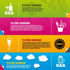 Bar or Pub icons Glass of beer and champagne N4