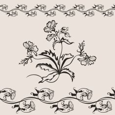 Drawing flowe Seamless pattern banner