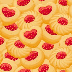 Assorted jam cookies seamless pattern