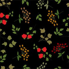 Elegant vector repeating pattern with flowers and leaves N3