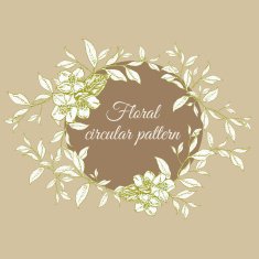 Circular floral pattern hand painted for card or invitation