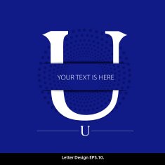 Letter U vector alphabet inserted into the paper cut N2