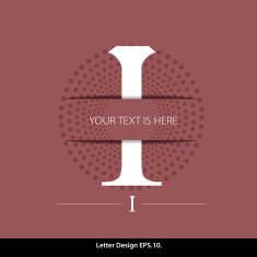 Letter I vector alphabet inserted into the paper cut