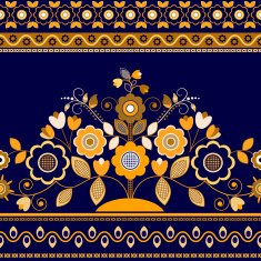 Golden decorative seamless border N2