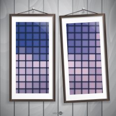 Two Frames Of Picture On A Striped Old Wall N4
