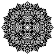 Mandala geometric circle element black