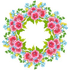 Frame of flowers arranged in a circle N4
