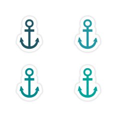 assembly realistic sticker design on paper anchors
