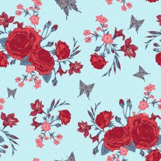 Beautiful Seamless Background with Victorian Roses in Vintage Style