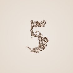 Decorated five digit on beige