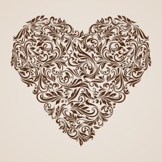 Decorated brown heart