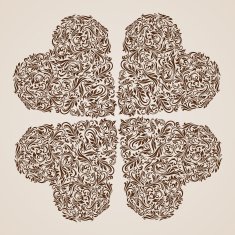 Decorated brown heart N2