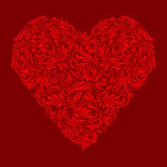 Decorated red heart