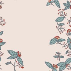 Cranberry vector border pattern with leaves and berries