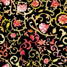 Watercolor paisley seamless pattern N15