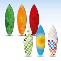 Vector Surfboards Design Template with Abstract Pattern N3