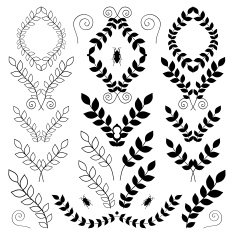 Vintage leaves elements for your design