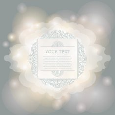 Calligraphic frame on magical lights background