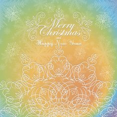 Beautiful lace ornament for merry christmas card