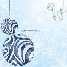 Christmas card with tree and snowflakes N3